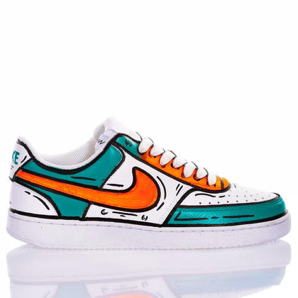 Nike Comics Teal Court Vision Painting