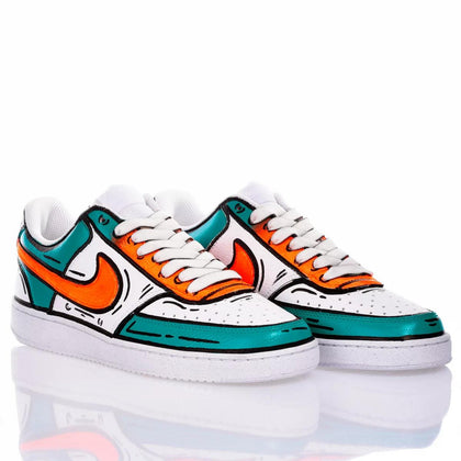 Nike Comics Teal Court Vision Painting