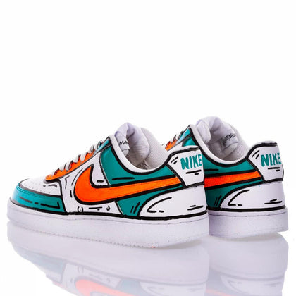 Nike Comics Teal Court Vision Painting