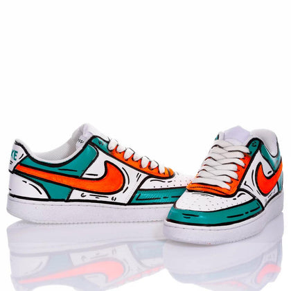 Nike Comics Teal Court Vision Painting
