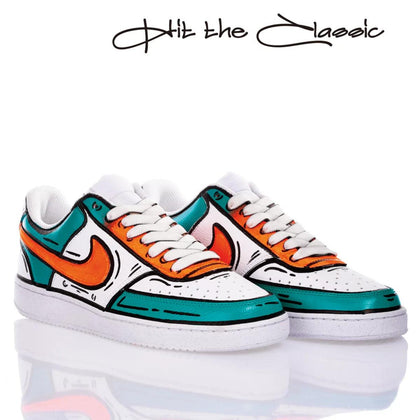 Nike Comics Teal Court Vision Painting
