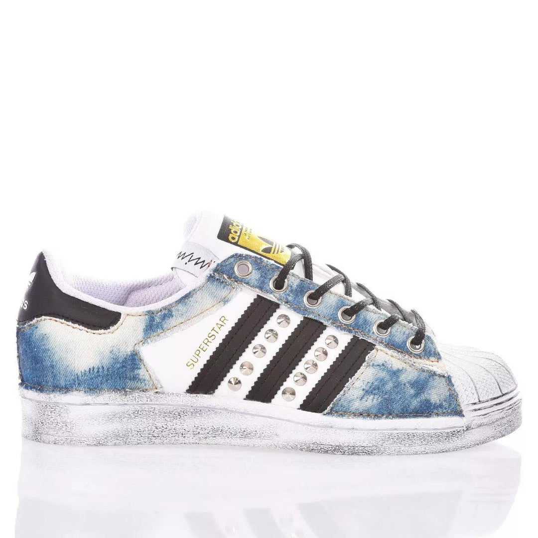 Adidas Superstar Indigo Bleached Superstar Studs