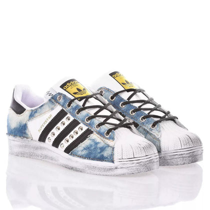 Adidas Superstar Indigo Bleached Superstar Studs