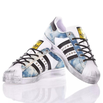 Adidas Superstar Indigo Bleached Superstar Studs
