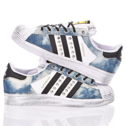 Adidas Superstar Indigo Bleached Superstar Studs
