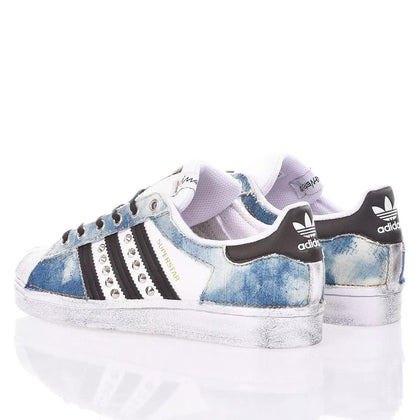 Adidas Superstar Indigo Bleached Superstar Studs