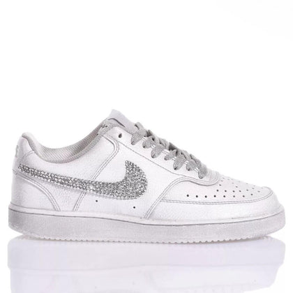 Nike Washed Silver Court Vision Swarovski