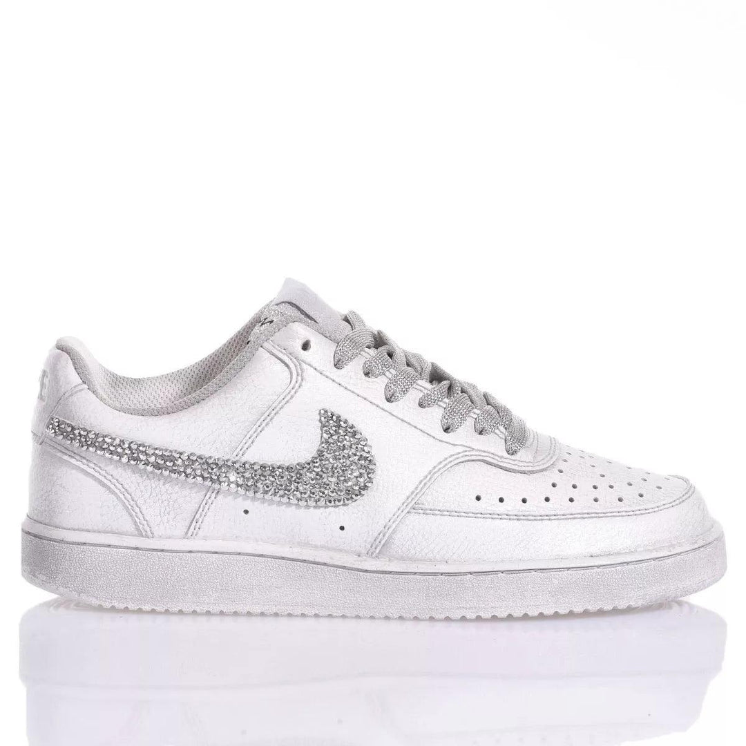 Nike Washed Silver Court Vision Swarovski