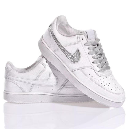 Nike Washed Silver Court Vision Swarovski