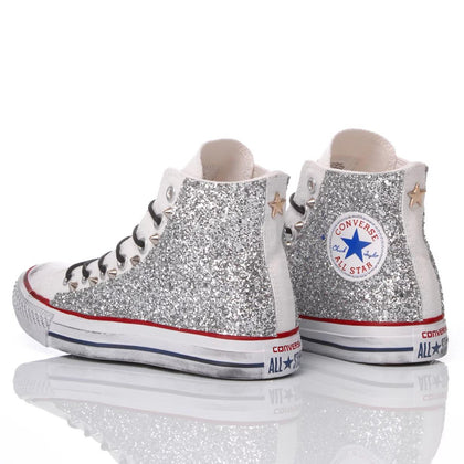 Converse Glitter Silver Chuck Taylor Hi Glitter