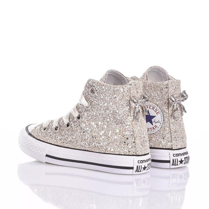 Converse Junior Full Champagne Chuck Taylor Hi Glitter