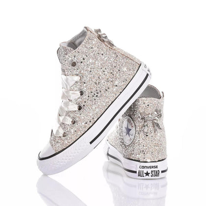 Converse Junior Full Champagne Chuck Taylor Hi Glitter