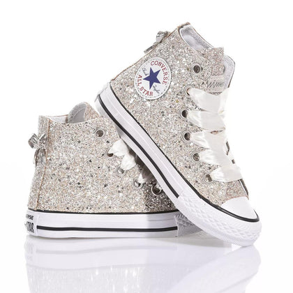 Converse Junior Full Champagne Chuck Taylor Hi Glitter
