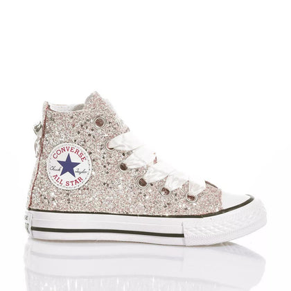 Converse Junior Full Champagne Chuck Taylor Hi Glitter
