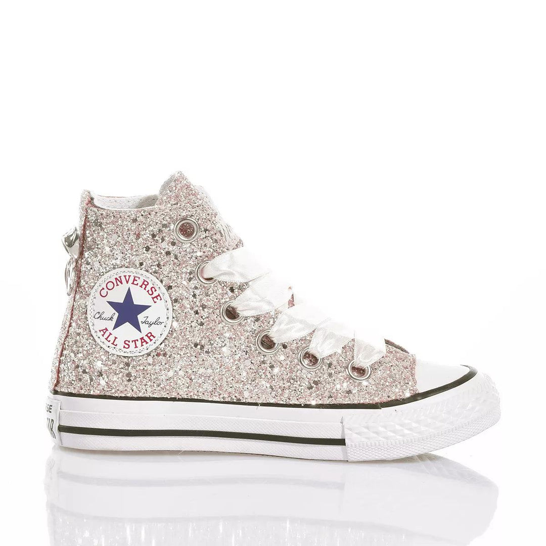 Converse Junior Full Champagne Chuck Taylor Hi Glitter