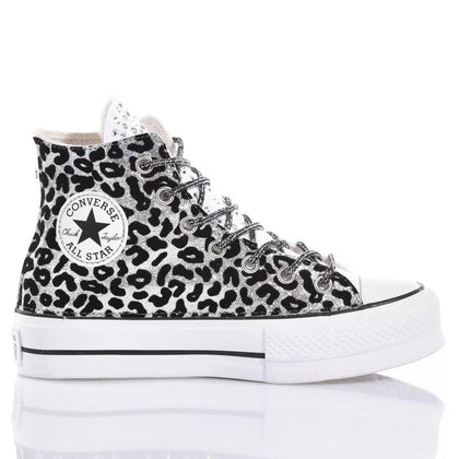 Converse Platform Leo Silver Platform Animalier, Glitter