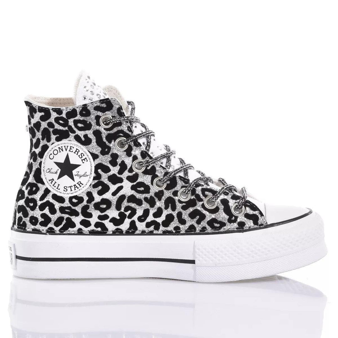 Converse Platform Leo Silver Platform Animalier, Glitter