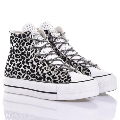 Converse Platform Leo Silver Platform Animalier, Glitter