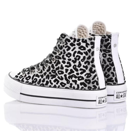 Converse Platform Leo Silver Platform Animalier, Glitter