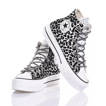 Converse Platform Leo Silver Platform Animalier, Glitter