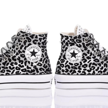 Converse Platform Leo Silver Platform Animalier, Glitter