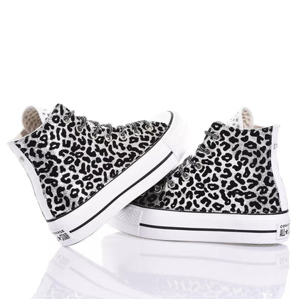 Converse Platform Leo Silver Platform Animalier, Glitter