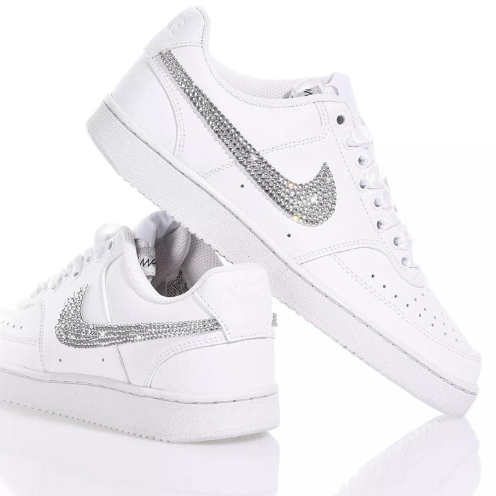 Nike Swarovski White Court Vision Swarovski
