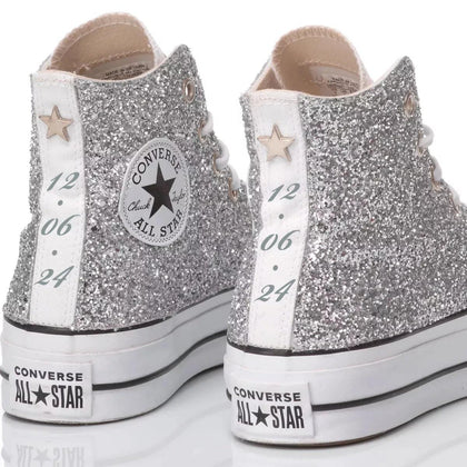 Converse Platform Glitter Silver Platform Glitter