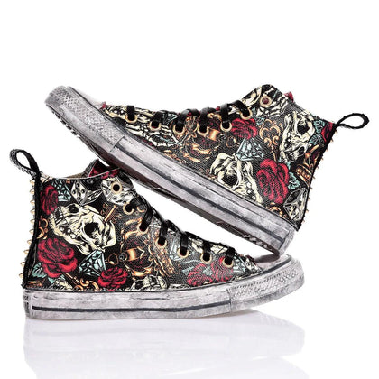 Converse Red Skull Chuck Taylor Hi Animalier, studs