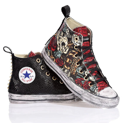 Converse Red Skull Chuck Taylor Hi Animalier, studs
