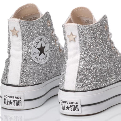 Converse Platform Glitter Silver Platform Glitter