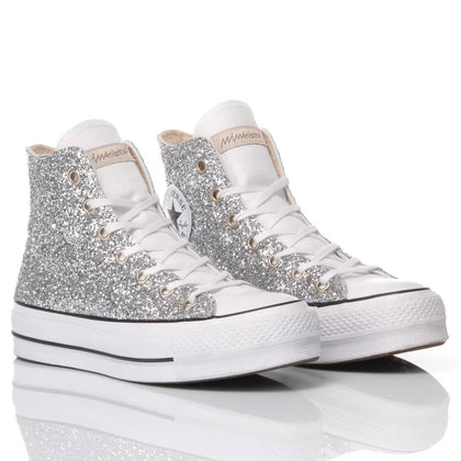 Converse Platform Glitter Silver Platform Glitter