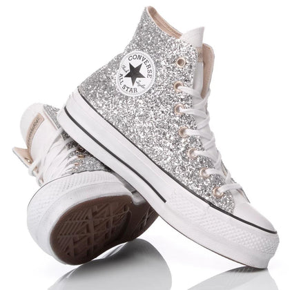 Converse Platform Glitter Silver Platform Glitter