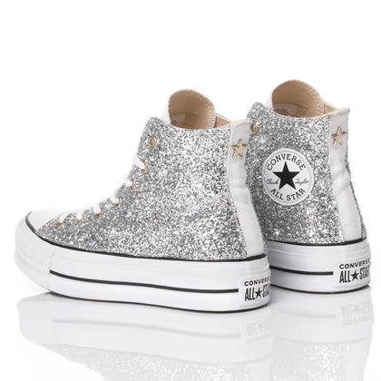Converse Platform Glitter Silver Platform Glitter