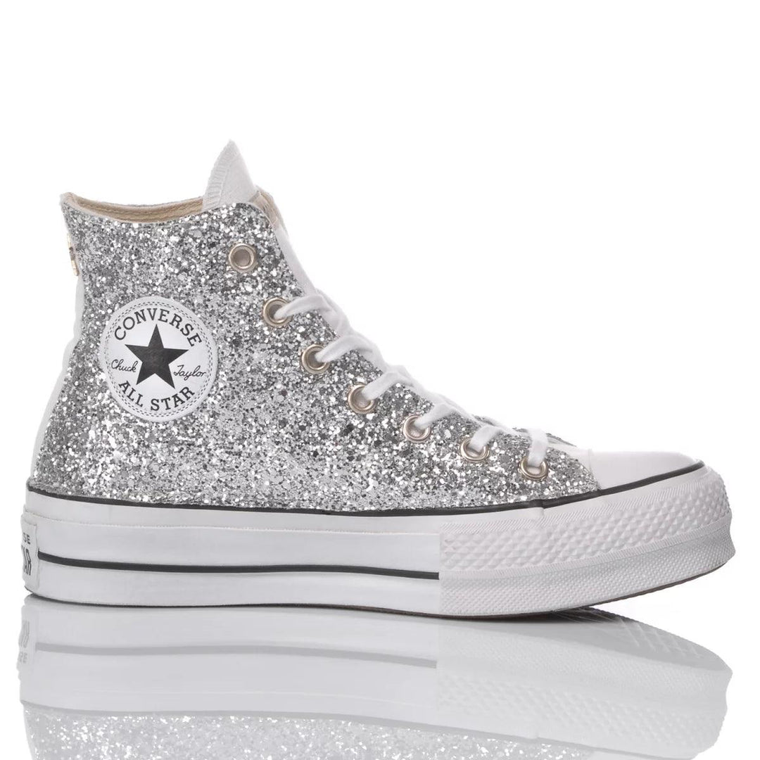 Converse Platform Glitter Silver Platform Glitter