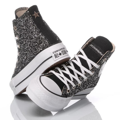 Converse Platform Glitter Black Platform Glitter