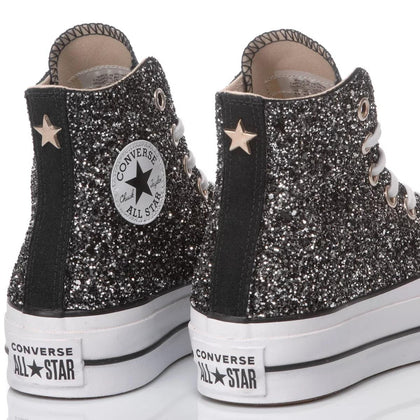 Converse Platform Glitter Black Platform Glitter