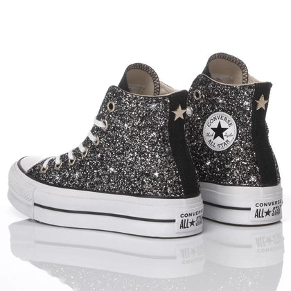 Converse Platform Glitter Black Platform Glitter