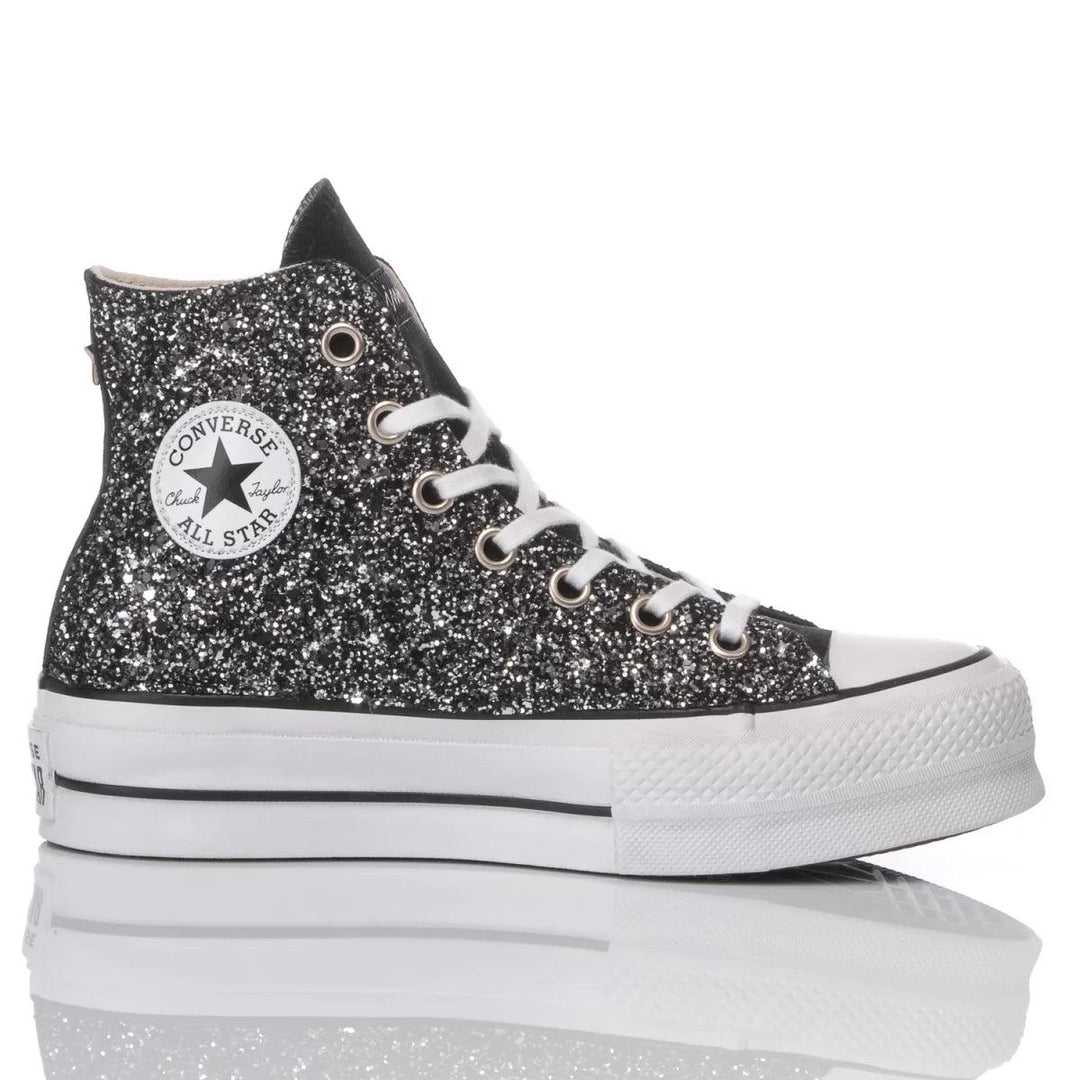 Converse Platform Glitter Black Platform Glitter