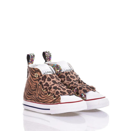 Converse Baby Tiger Rainbow Chuck Taylor Hi Animalier, Glitter