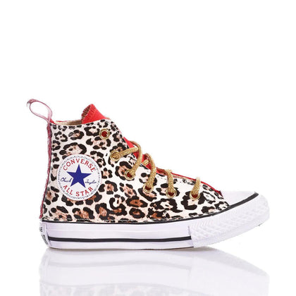 Converse Junior Red Leopard Chuck Taylor Hi Animalier
