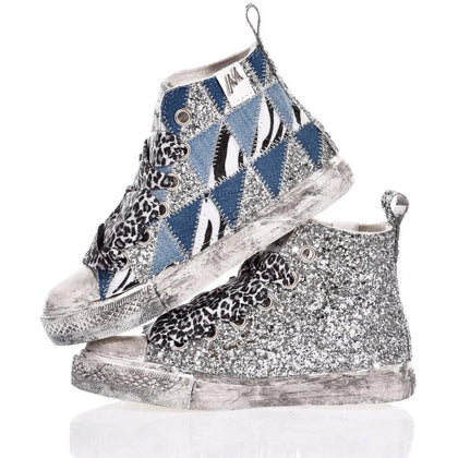 Mimanera Airlines Junior Denim Patch Airlines Animalier, Faded, Glitter, Special