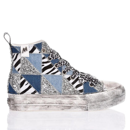 Mimanera Airlines Platform Denim Patch Airlines Platform Animalier, Faded, Glitter, Special