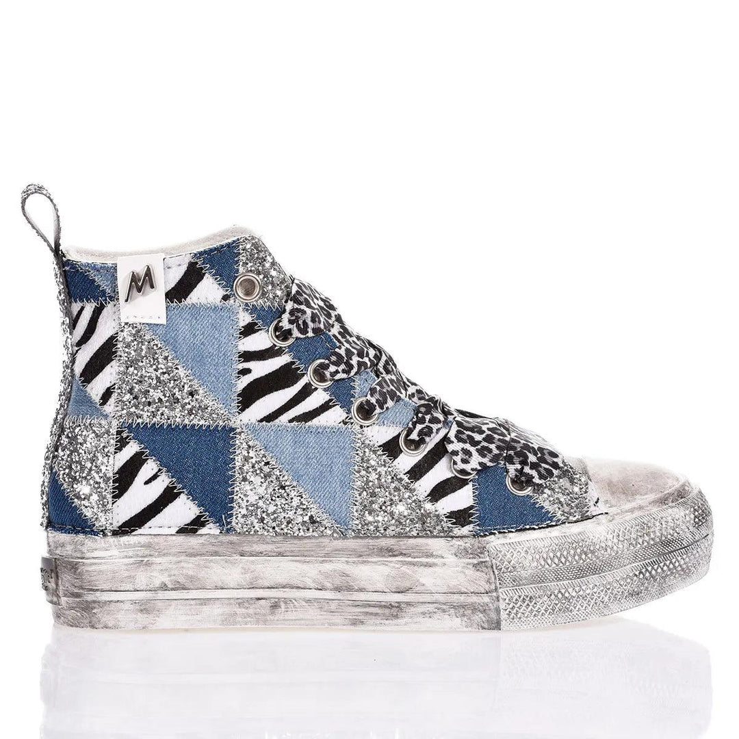 Mimanera Airlines Platform Denim Patch Airlines Platform Animalier, Faded, Glitter, Special