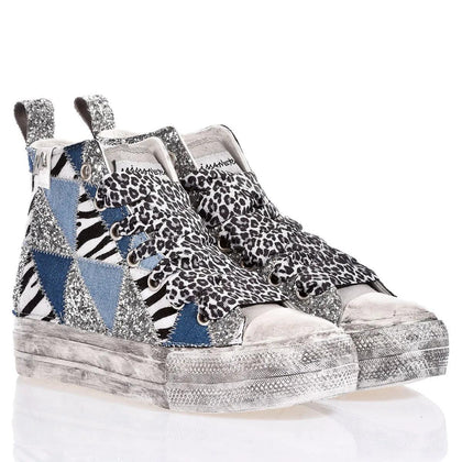 Mimanera Airlines Platform Denim Patch Airlines Platform Animalier, Faded, Glitter, Special