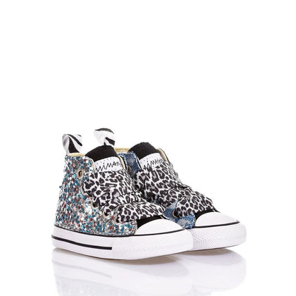 Converse Baby Denim Spark Chuck Taylor Hi Animalier, Glitter