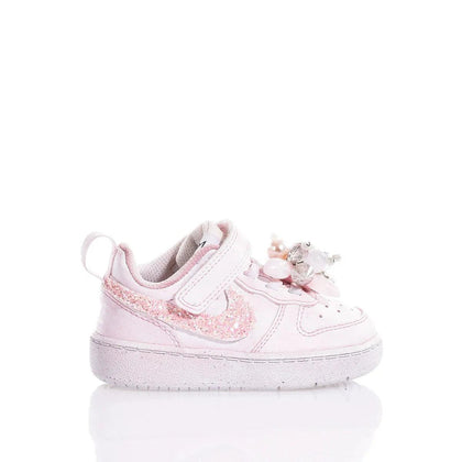 Nike Baby Pink Ice Court Vision Faded, Glitter