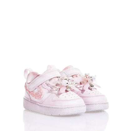 Nike Baby Pink Ice Court Vision Faded, Glitter