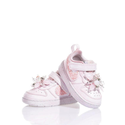 Nike Baby Pink Ice Court Vision Faded, Glitter