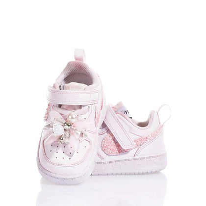 Nike Baby Pink Ice Court Vision Faded, Glitter